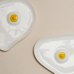 Assiettes Tatas (Blanc Brillant, Jaune)