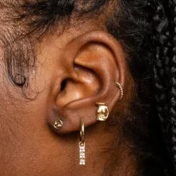 Boucle D'Oreille Trio Bronte Dore