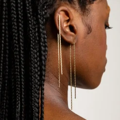 Boucles D'Oreilles A Pampilles A Deux Lignes