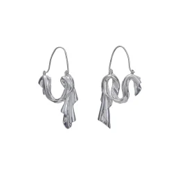 Boucles D'Oreilles Drapees Pendantes (Argent)