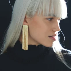 Boucles D'Oreilles Grand Fil (Or)