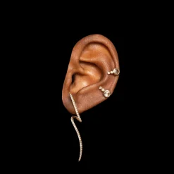 Mini Boucle D'Oreille Topaze Blanche