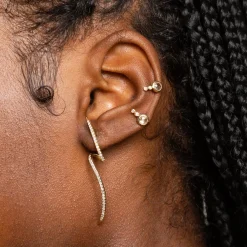 Mini Boucle D'Oreille Topaze Blanche