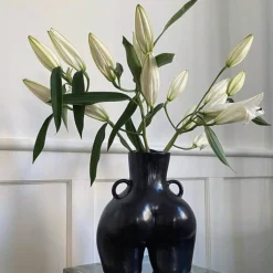 Vase Avec Poignees D'Amour (Noir)
